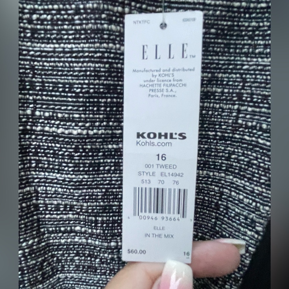 🔥🖤NWT ELLE black & white dress size 16 with shaping silhouette. Flattering! - Picture 4 of 8